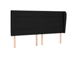 Maison Exclusive - Cabecero Con Orejas De Tela Negro 163x23x118/128 Cm