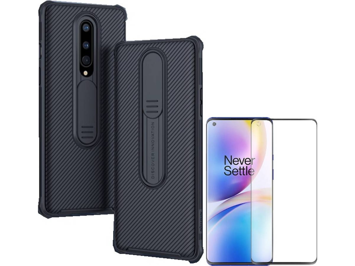 Funda y Popsocket OnePlus 8 PHONESHIELD Camshield Nillkin Negro
