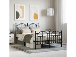 Estructura Cama Sin Colchón Con Estribo Metal Negro 120x190 Cm