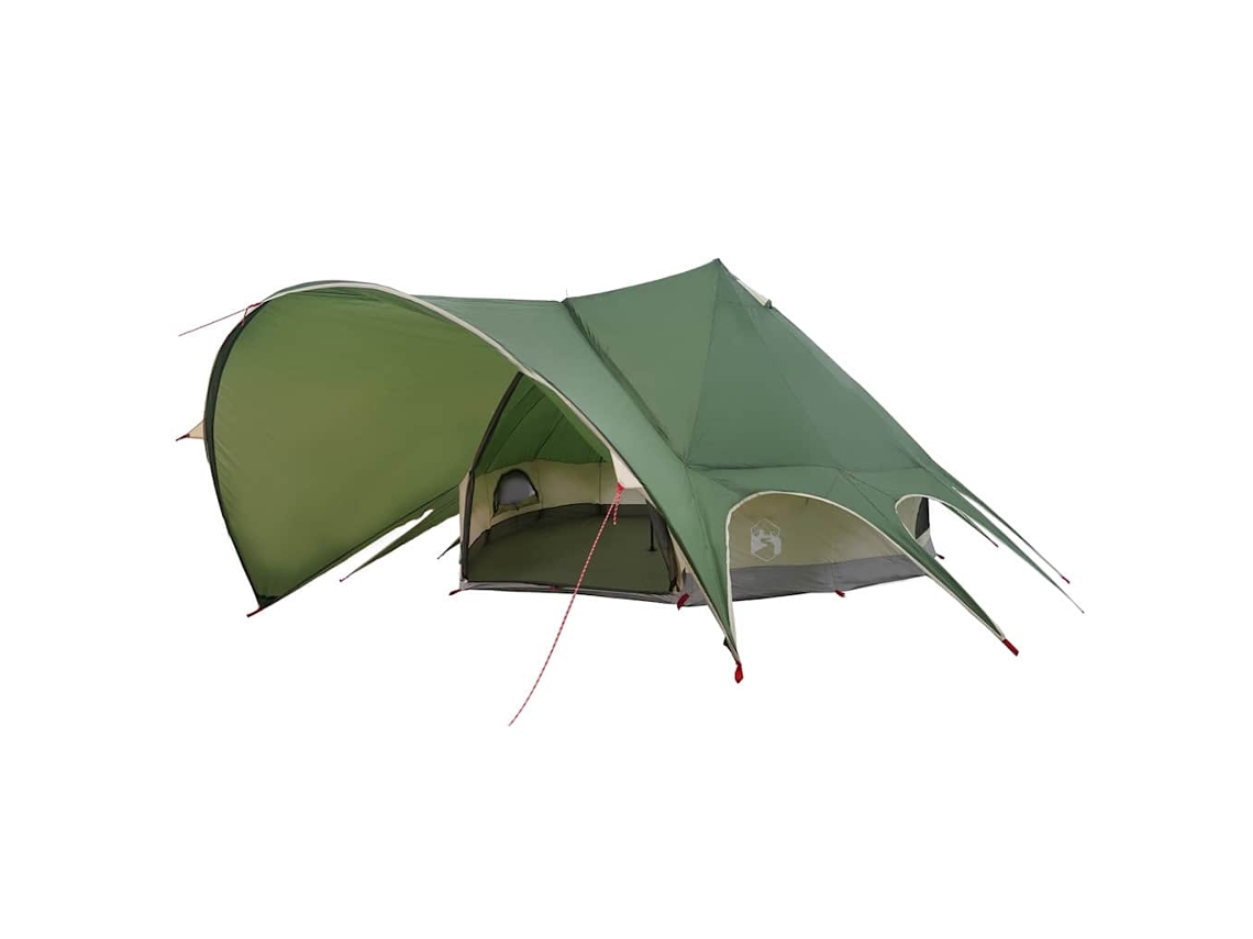 Tienda tipi para 9 personas, verde y gris, 600 x 600 x 347 cm