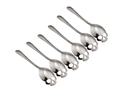 Cucharas de azúcar de acero inoxidable 304 con diseño de calabaza para postres, té y café, juego de 6, color plata.