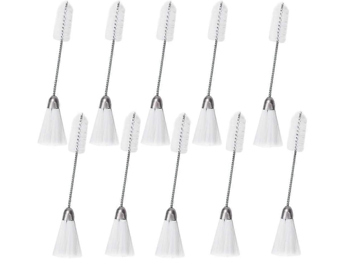 10 cepillos de limpieza de máquinas de coser de doble extremo, herramientas de limpieza de teclados de acero inoxidable y nailon ELECTVAULT1