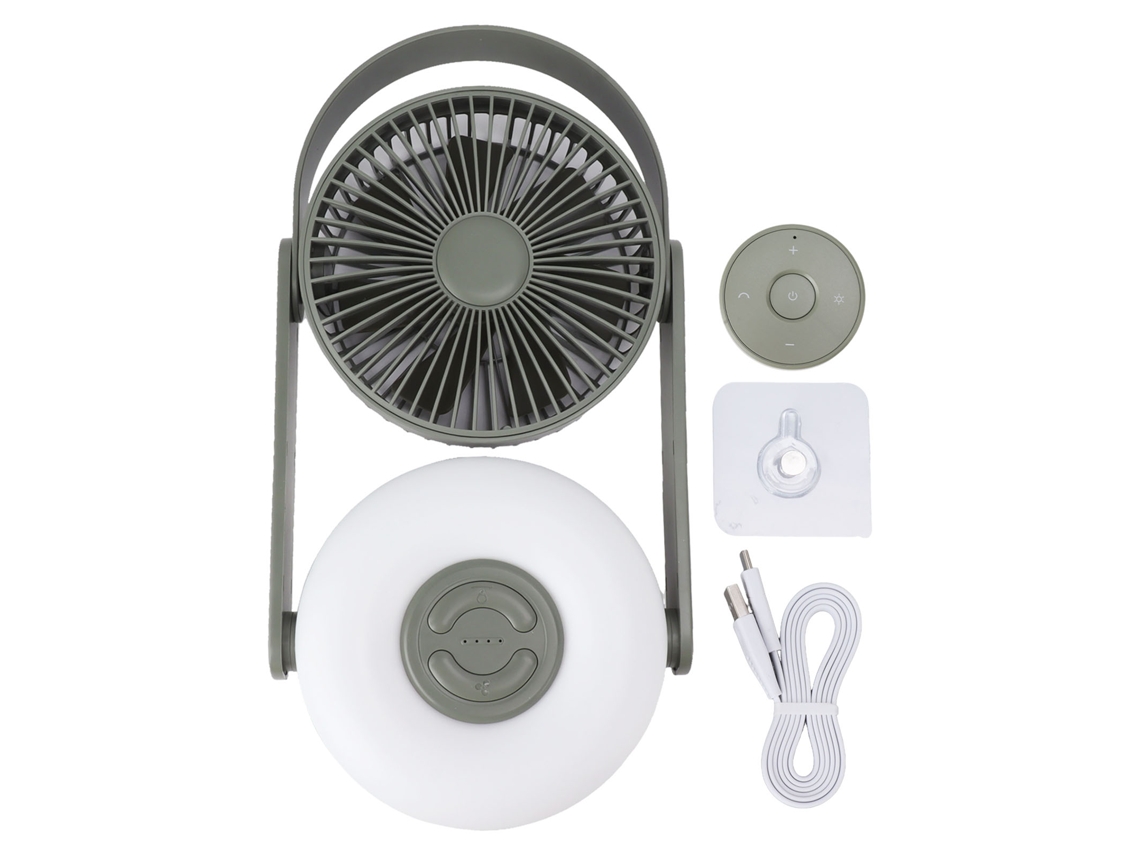 Ventilador De Pared/mesa Led Con Luz Nocturna, 10000 Mah, Control Remoto, Oscilación De 110°, Verde.