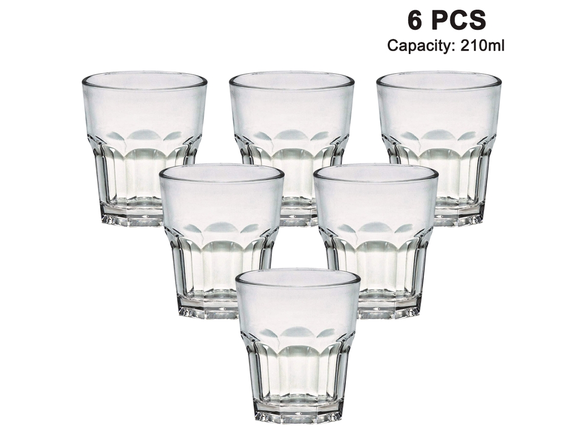 Vasos Reutilizables para Bebidas, Inastillables, Hechos de Acrílico, 6 Piezas JEIIBRZUI