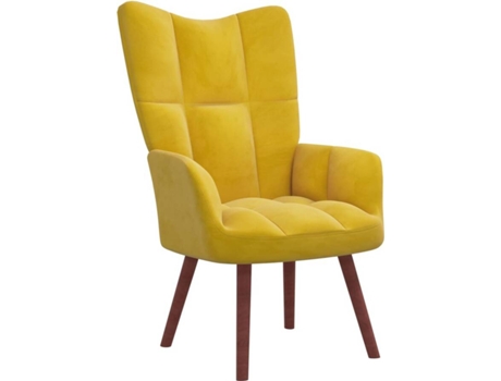 Silla de relajación VIDAXL Amarillo Terciopelo (61.5x69x95.5 cm)