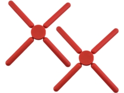 Salvamanteles Plegables De Silicona, Diseño Resistente Al Calor, Color Rojo, Juego De 2