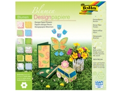 Bloc de Papel con Diseño FOLIA Flores 305 X 305 Mm 12 Hojas