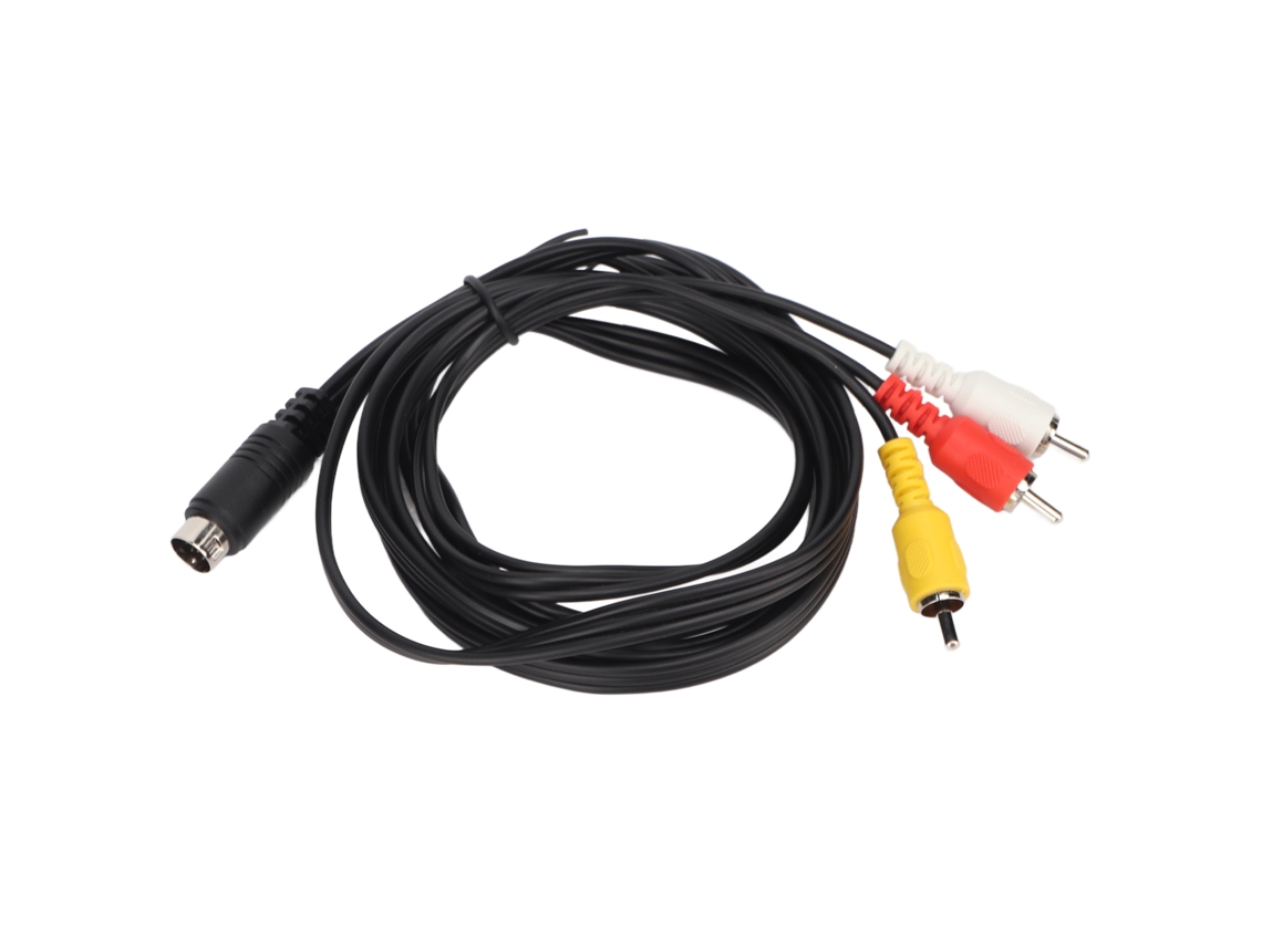 Cable Av Compuesto Mini Din De 9 Pines A 3 Rca Macho-macho Niquelado De 1,8 M