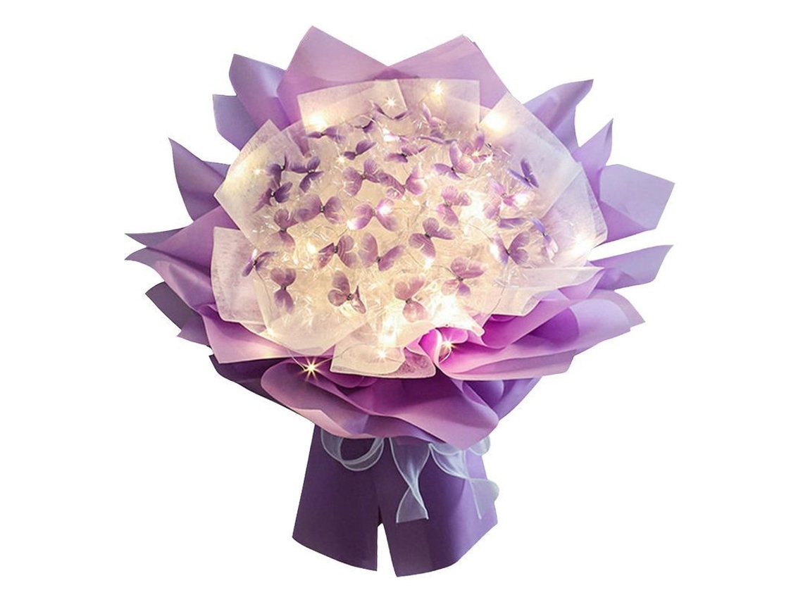 2026-nuevo Conjunto De Ramo De Flores Con 52 Mariposas Y Luz Led Regalo Ideal Para San Valentín Cumpleaños Aniversario Compromiso