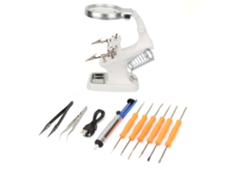 Lupa Auxiliar 3x/4.5x Con Pinzas Ajustables Y Luces Led Para Soldadura.