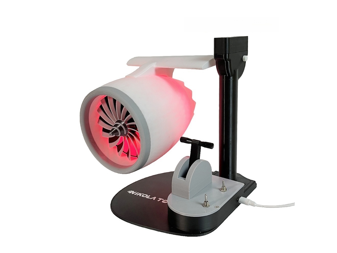 Kit de maqueta de motor a reacción DIY, turbofán y turborreactor impresos en 3D, color rojo, ideal para aficionados a la ciencia aeroespacial. Viewleaf