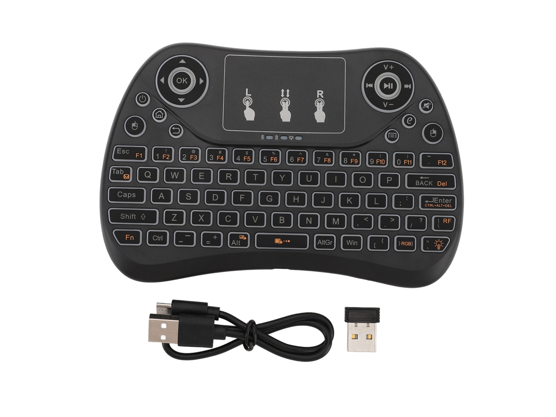 Mini Teclado Inalámbrico Con Panel Táctil, Recargable, Mando A Distancia Portátil Para Tv, Pc Y Portátil.