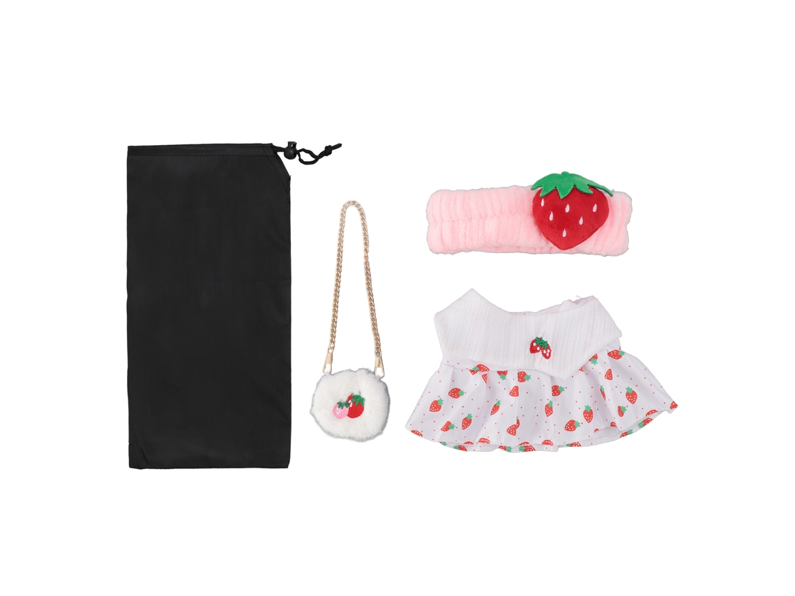 Conjunto De Ropa Para Muñeca De Peluche Diy, Vestido De 12 Pulgadas Con Tiara De Fresa