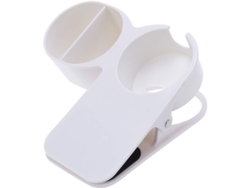 Soporte De Mesa Con Clip Para Vasos Y Orificio Para Cable Usb, Material Abs Blanco, Práctico Y Versátil.