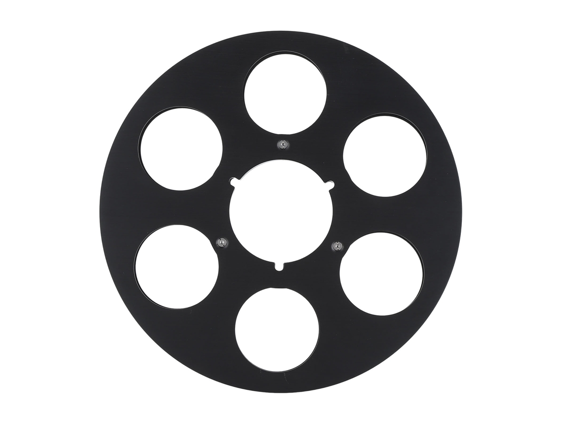 Carrete De Cinta Vacío De 10,5 Pulgadas Y 1/4 De Pulgada, 6 Orificios, Aleación De Aluminio, Para Grabadora De Cinta De Carrete Abierto, Negro.