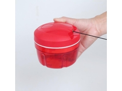 Cortador Manual De Alimentos Pull Chop Con Cuerda, Cuchillas De Acero Inoxidable, Rojo, 2 Tazas, Antideslizante