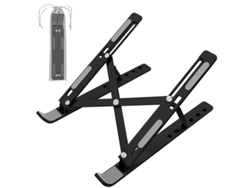 2026rebe-soporte Para Portátil Linjou Ajustable Plegable Aluminio Ventilado Compatible 10-15.6 Pulgadas Negro