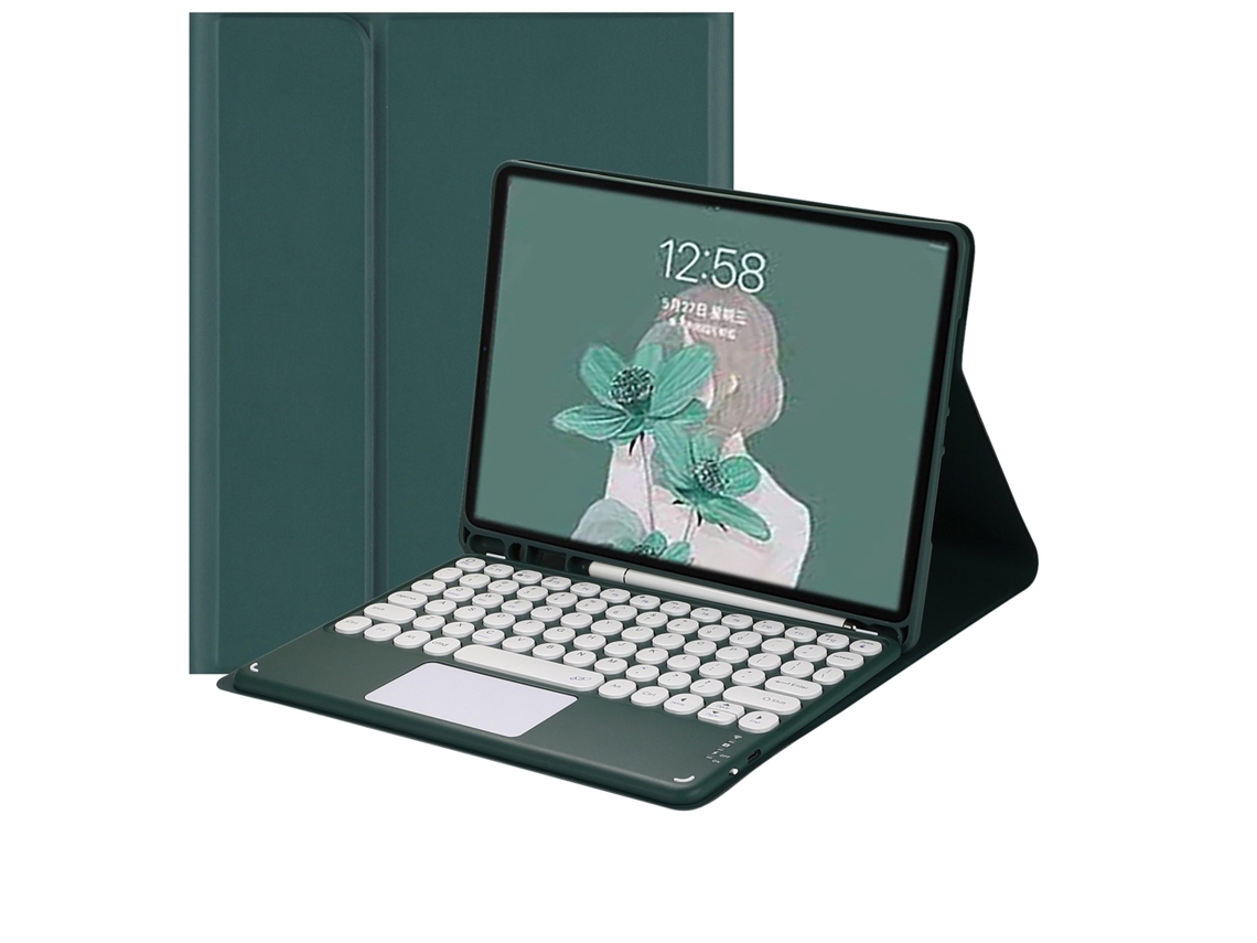 Funda verde oscuro para tablet con teclado táctil - iPad 7/8/9.ª generación - 10,2"/Air 3/Pro 10,5"