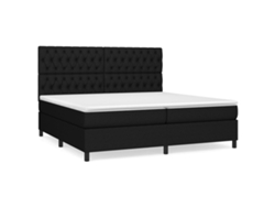 Maison Exclusive - Cama Box Spring Con Colchón Tela Negro 200x200 Cm