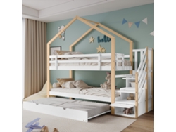 Cama Alta Extensible Con Tobogán, Blanca