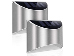 Lámparas Solares Jardín Exteriores Led Impermeables 2 Pack Luz Blanca Fría