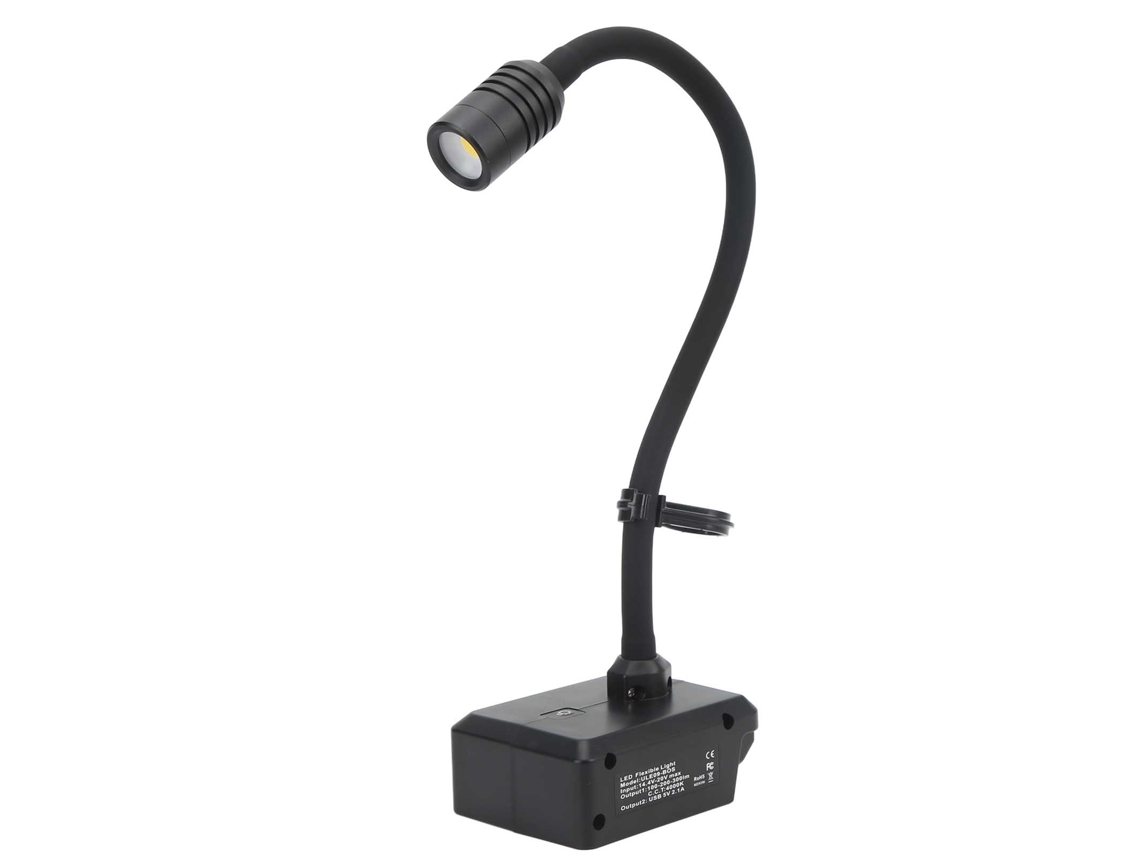 Lámpara De Trabajo Led Flexible Con 3 Modos E Iluminación De 360°, Batería De Litio De 14,4-20 V, Alimentación Por Usb.