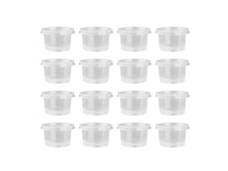 100 piezas de vasos para salsa desechables transparentes con tapa (1 oz) KOFIHETY