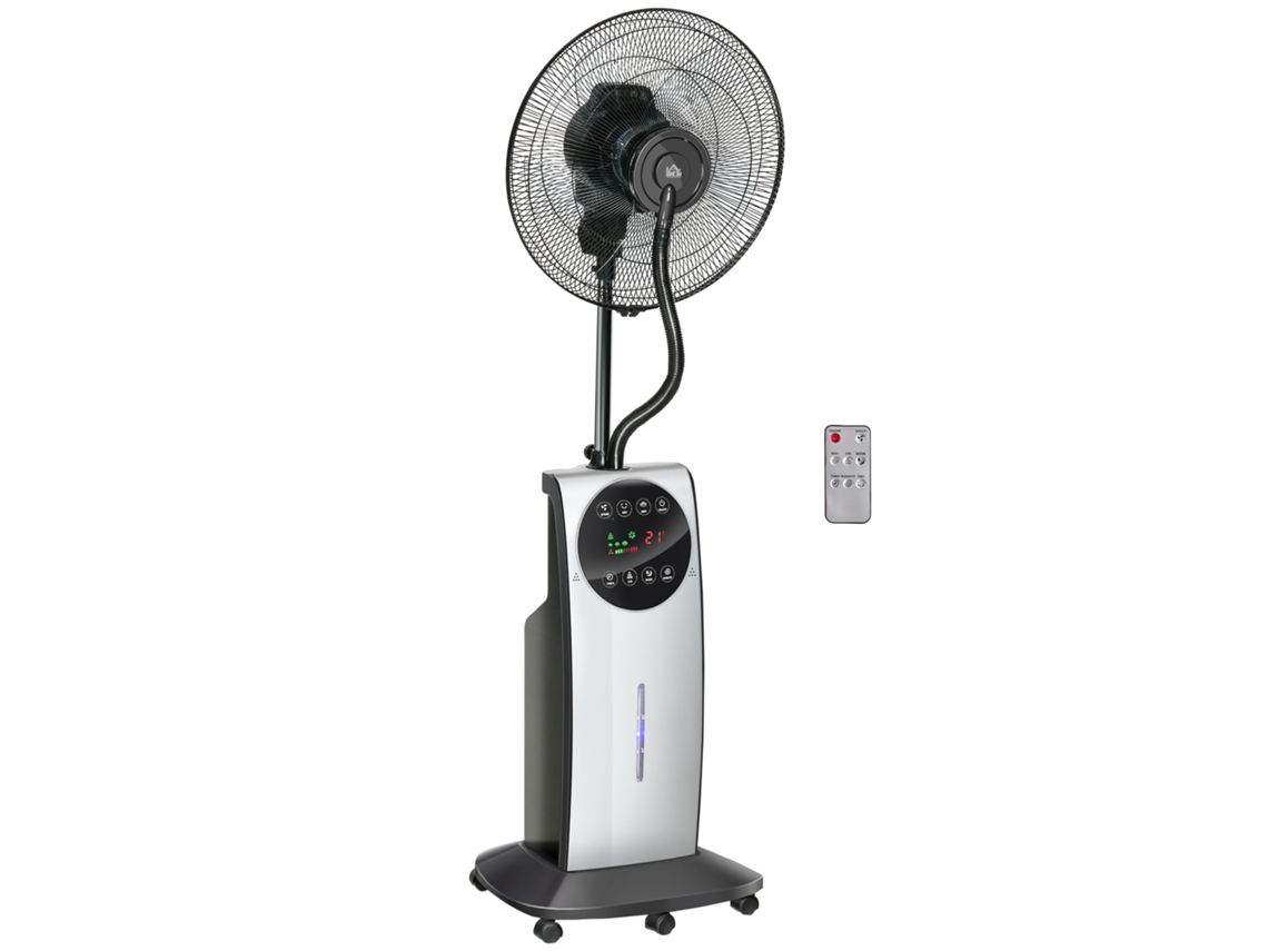 Ventilador 2 En 1, Panel Led, Temporizador, Ø44,5x135 Cm, Plateado/negro
