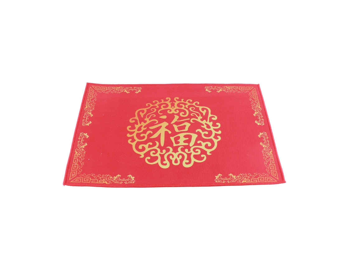 Felpudo Rojo De Año Nuevo Chino Con Diseño "fu", Antideslizante, Absorbente, 40x60cm