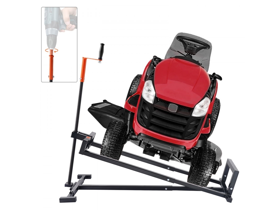 Gato para tractor de jardín y quad con capacidad de 400 kg y altura regulable hasta 60 cm – Estructura plegable Tekmaquinas