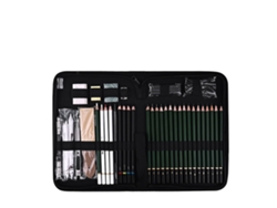 Kit De Dibujo Y Bocetos De 43 Piezas Con Lápices De Grafito, Carboncillo Y Gomas De Borrar Para Principiantes.
