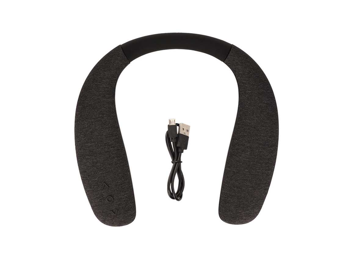 Calentador De Cuello Bluetooth Ligero Con Cancelación De Ruido Estéreo Para Deportes Y Viajes - Negro