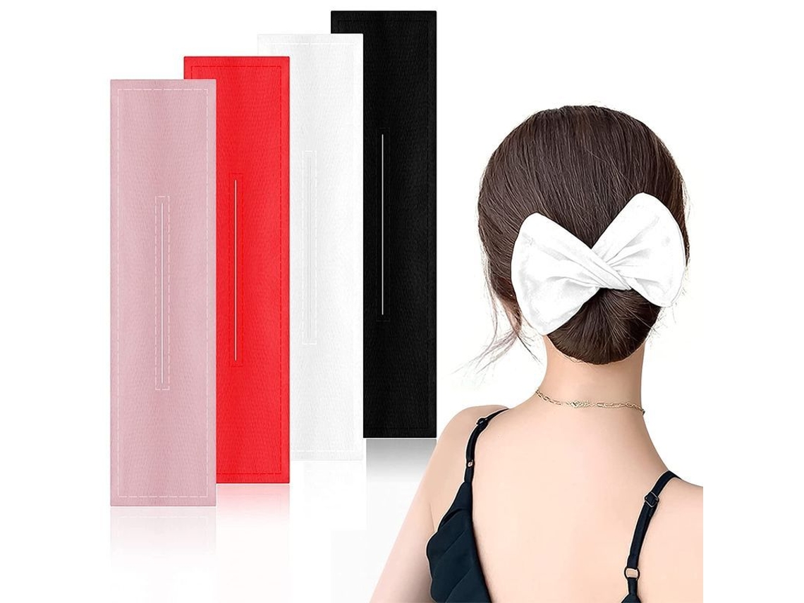 Creador De Moños, Deft Bun, Elegante Herramienta Para El Cabello De Mujer, Juego De 4 Pinzas De Velcro Multicolor