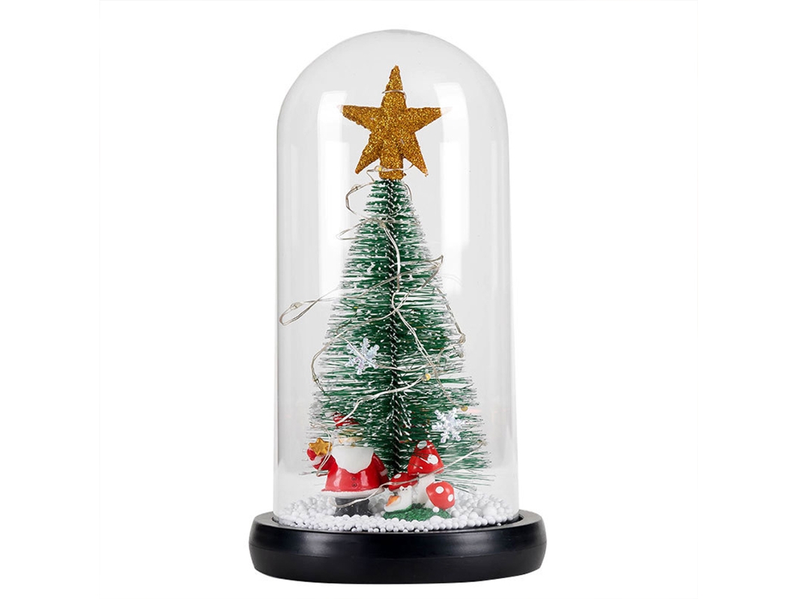 Árbol de Navidad en cúpulas de cristal, mini árbol de mesa iluminado NEVEANCE