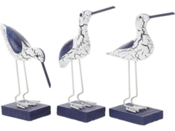 Juego De 3 Adornos De Madera Hechos A Mano, Decoraciones De Aves Marinas Mediterráneas