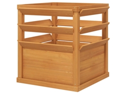 Macetero De Madera Con Enrejado De 65x65x60 Cm Para Plantas Trepadoras.