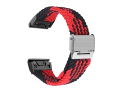 Correa Pulsera Trenzada Flexible para Garmin Instinct Tactical Edition Rojo y Negro