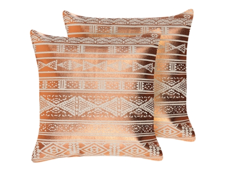 Conjunto de 2 cojines de algodón cobrizo 50 x 50 cm BELIANI Oujda