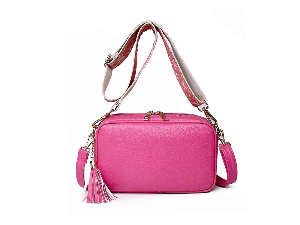 Bolso de hombro Lalamoli de piel sintética rosa intenso con correa ajustable, estilo casual, cruzado