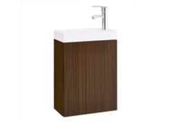 Bzr196 Br Mueble de baño de pared con 1 puerta y 1 lavabo marrón 40 x 22 x 56 cm Sobuy