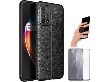 Kit Funda, Protector de Pantalla y Popsocket Realme GT Master Rugged Leather 3167 3167 Negro