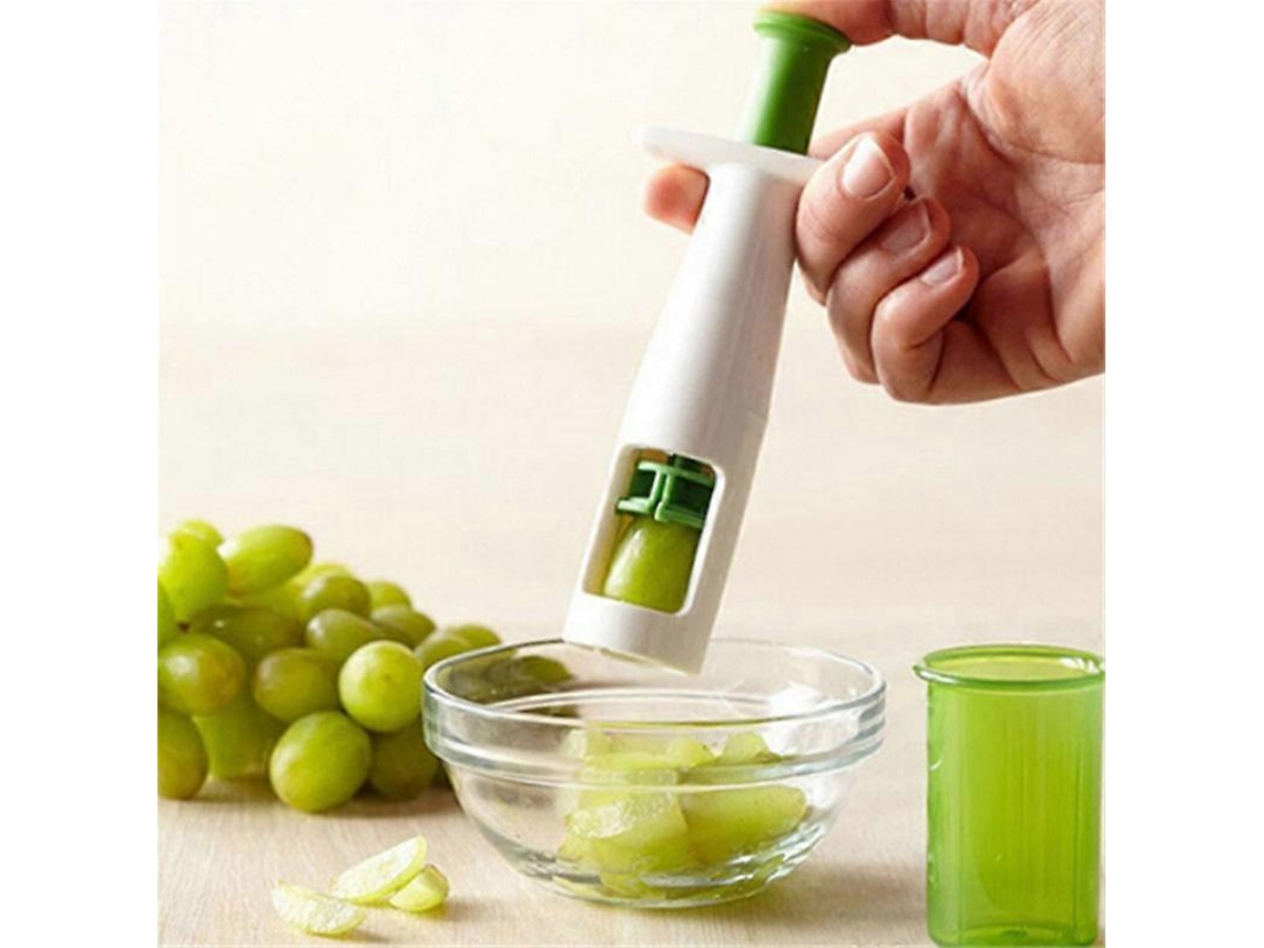 Cortador Multifuncional De Uvas Tomates Cherry Para Comida Bebé Con Piston Antideslizante Y Hoja De Acero Inoxidable