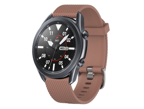 Correa de reloj inteligente para Samsung Galaxy Watch3 de 45 mm y 22 mm de silicona con textura de diamante (marrón)