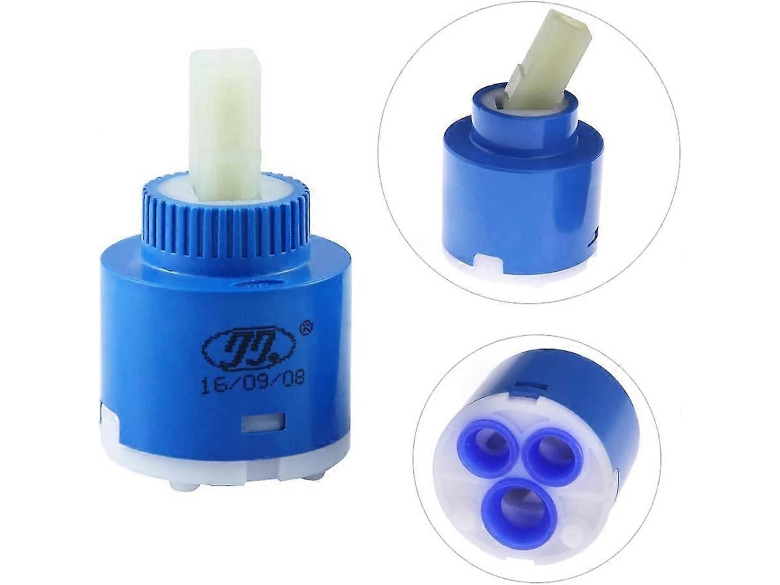 3 Piezas Cartucho Cerámico De Repuesto Para Grifo Mixer (azul 35mm) De Plástico Pp Duradero Sin Fugas