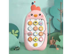 Teléfono De Juguete Musical Educativo Con Dientes Suaves Para Bebés De 1 A 3 Años, Color Rosa.