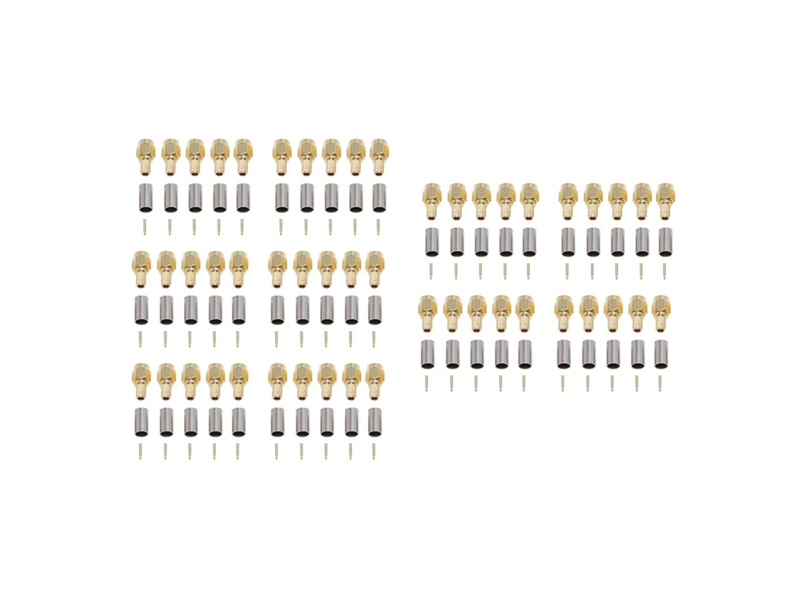 Paquete De 50 Conectores Coaxiales Sma Para Rg58, Rg142, Rg400, Lmr195 Y Rg223.