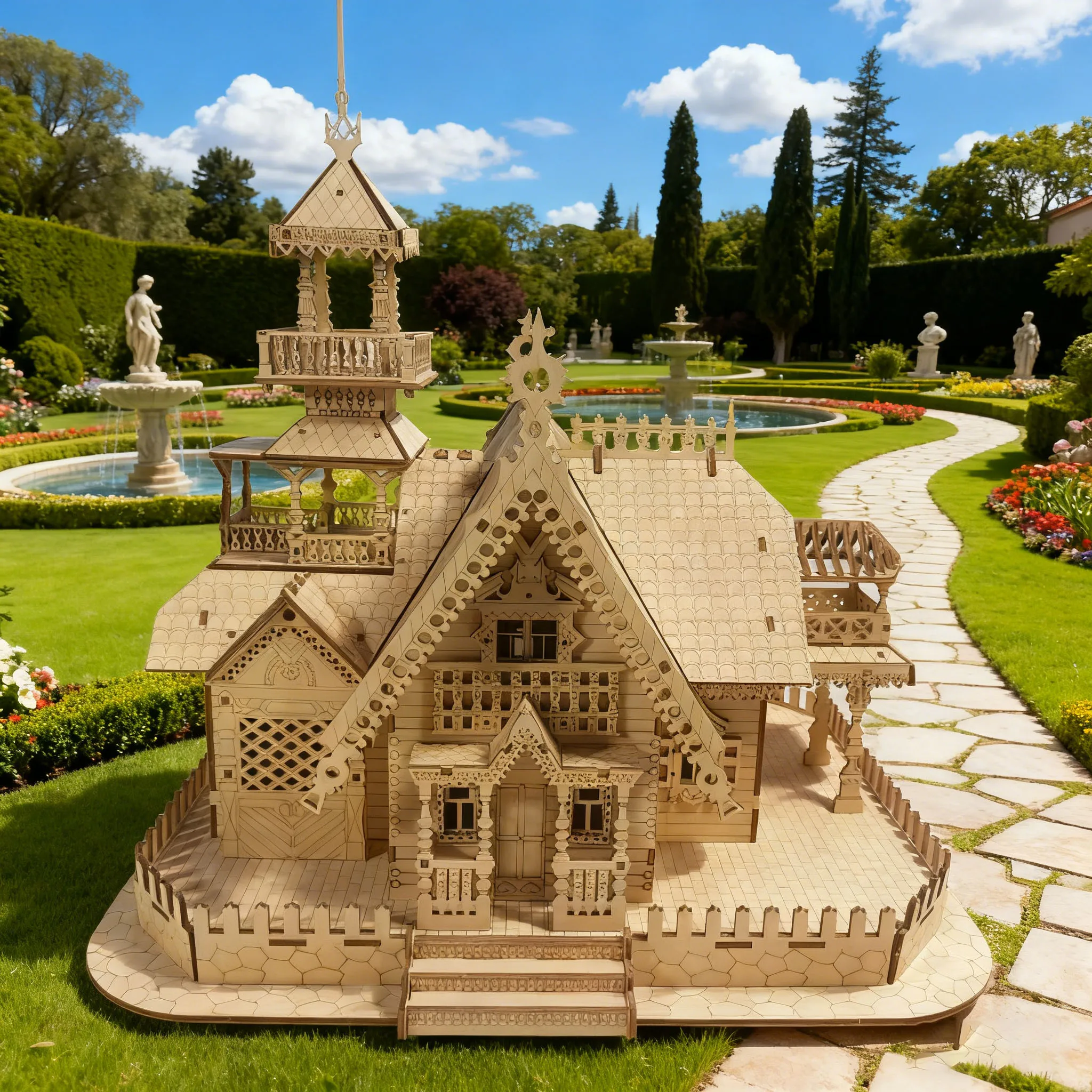 Rompecabezas De Madera 3d: Maqueta De Villa De Lujo Para Armar - Un Pasatiempo Divertido Y Educativo.