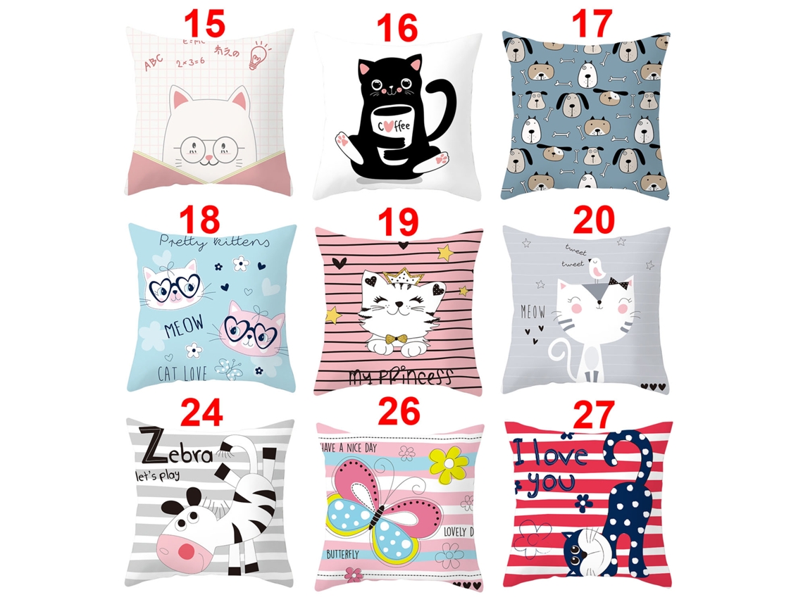 Serie de Funda Decorativa de Almohada Niños Dibujos Animados Girasol