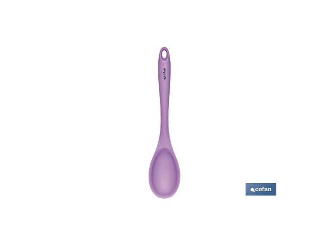 Cuchara de cocina de silicona morada modelo vergini 27x5,7 cm