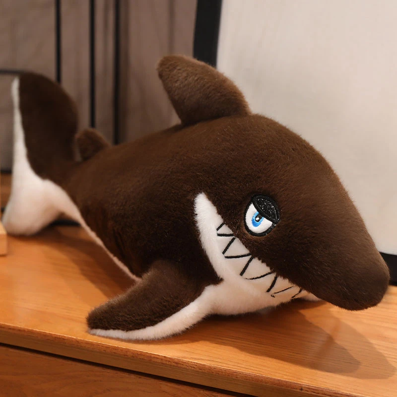 (chocolate Ver 85cm) Lindo Peluche Realista De Tiburón De Dibujos Animados Estilo Anime